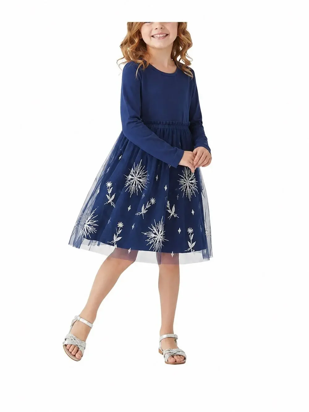 Hanna Andersson Disney Collection Frozen Organic Tulle Dress Girls Size 4